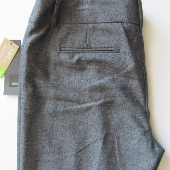 NWT MOSSIMO Stretch Herringbone Trouser Gray Mid Waist Straight Hip Pants 12 - Picture 15 of 16